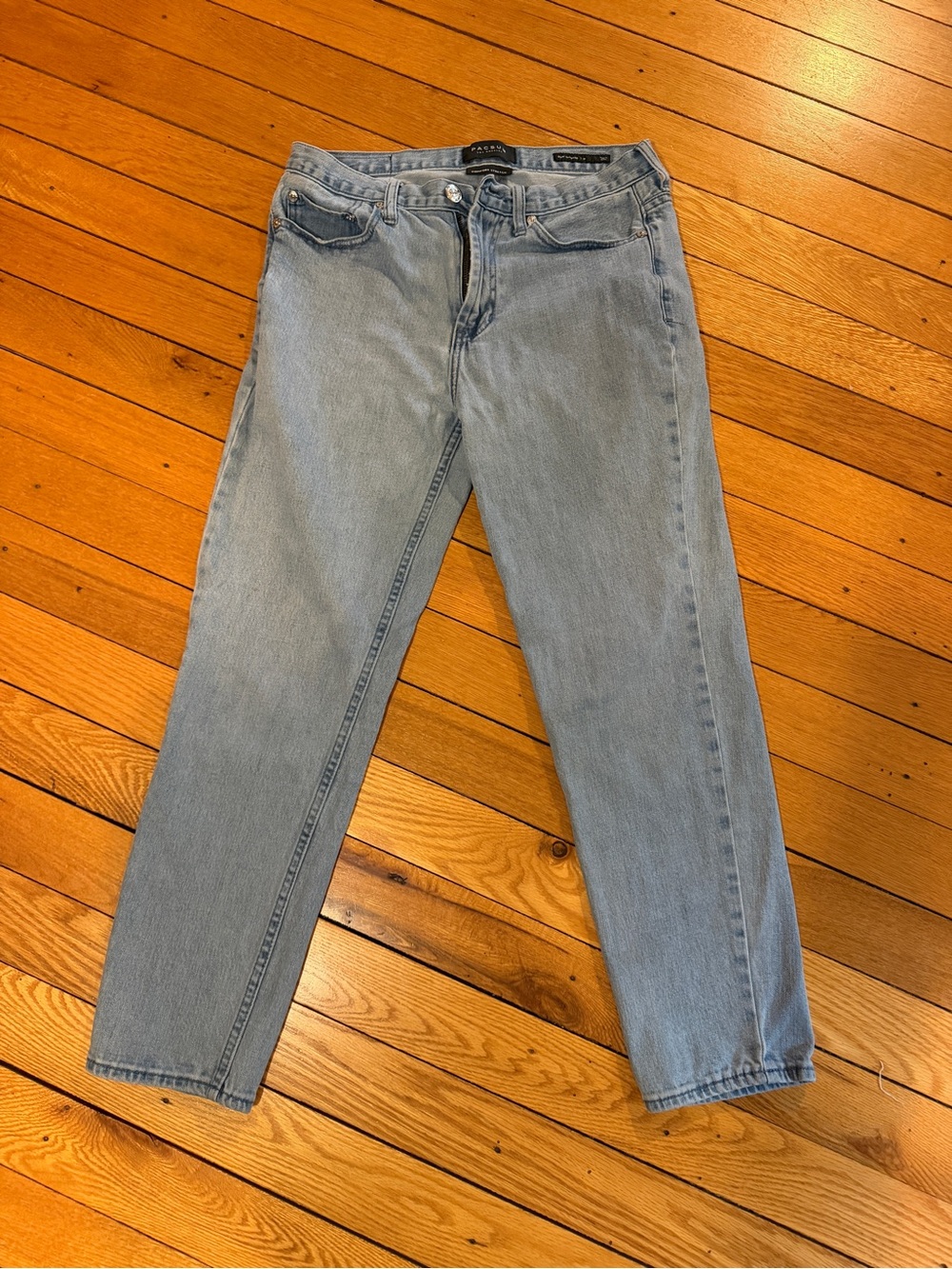 PACSUN mens slim tapered light wash jeans, normcore, minimalist, skater 31